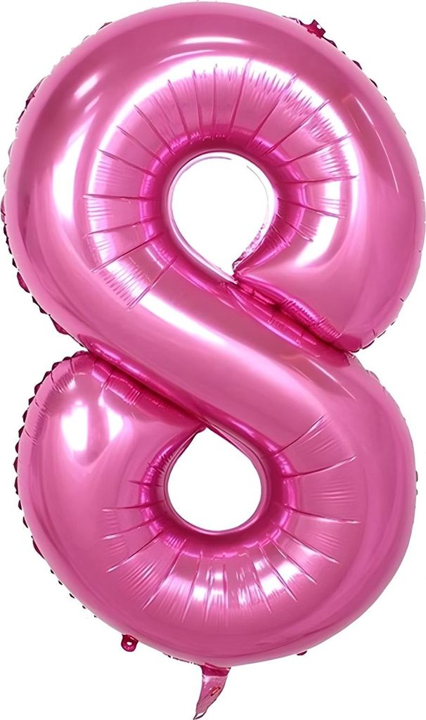 Folienballon Zahl 8, ca. 100 cm, pink Produktbild 