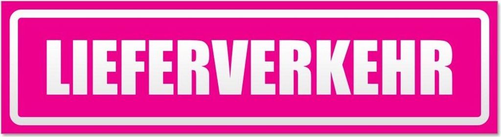 Kiwistar - Autoaufkleber - Pink - 20 x 5,3 cm - Lieferverkehr invertiert - Hinweis Aufkleber Sticker für Auto, Kfz, Fahrrad, PKW, LKW