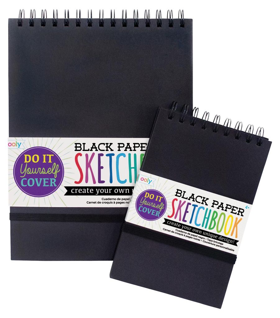 Ooly Skizzenbuch DIY schwarz klein - kreatives Papier für Kinder