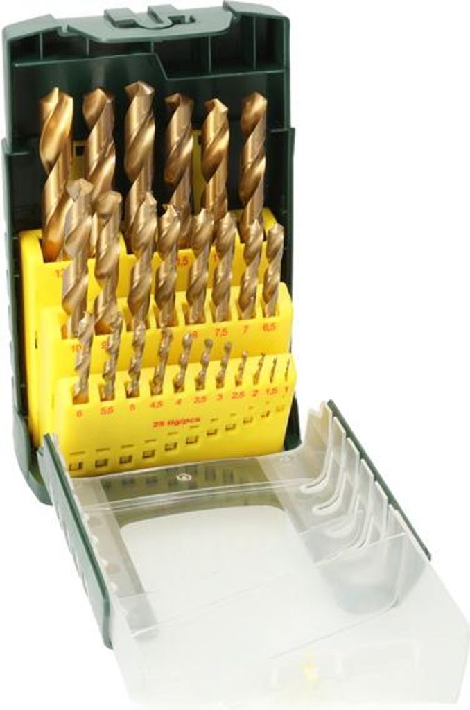 25-teiliges HSS-TiN-Metallbohrer-Set