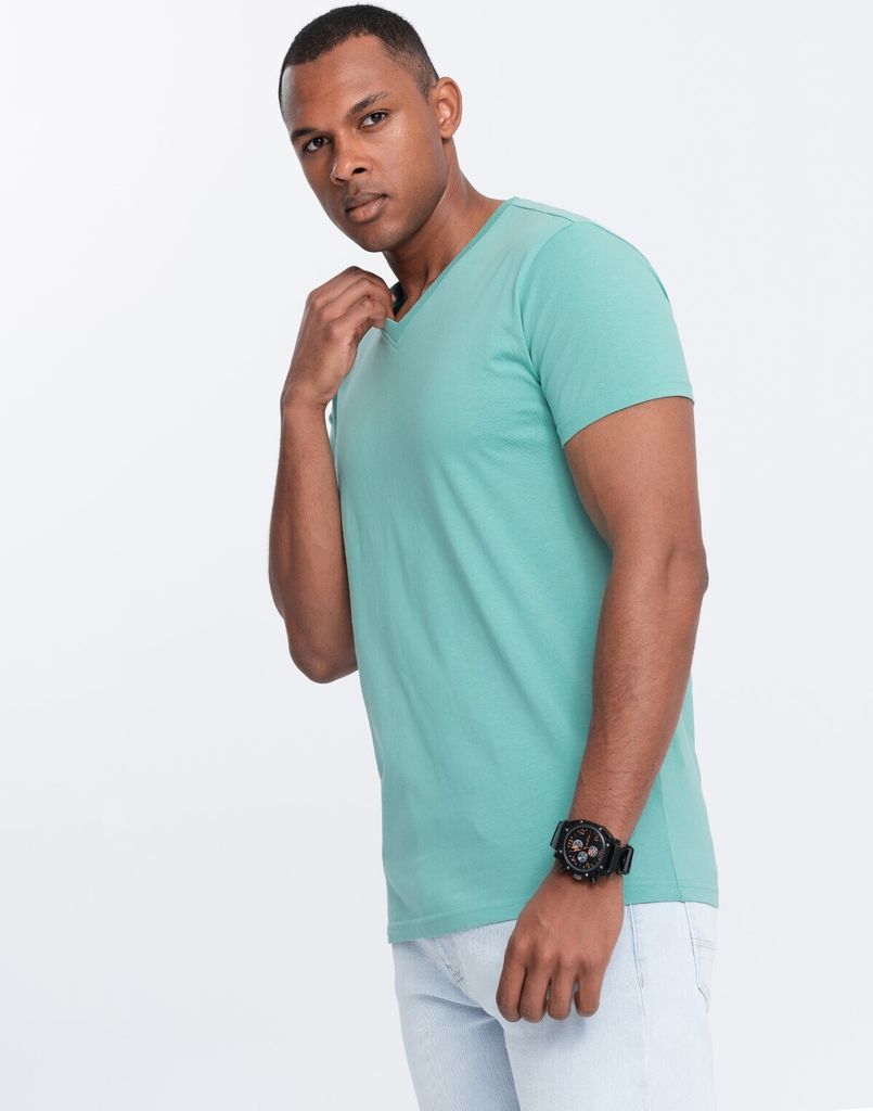 Ombre Clothing Kurzarmhemd für Männer Corlus türkis S