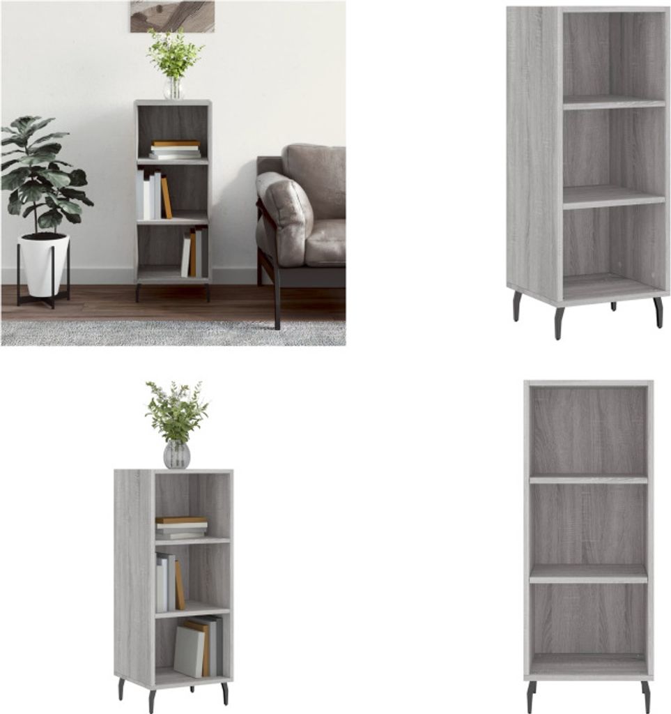 vidaXL Sideboard Grau Sonoma 34,5x32,5x90 cm Holzwerkstoff Produktbild 
