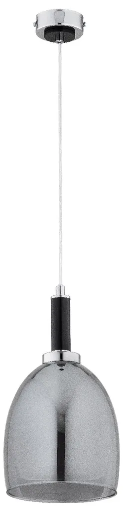 Luminaire de plafond LISSY noir et chrome en verre pour salon et salle