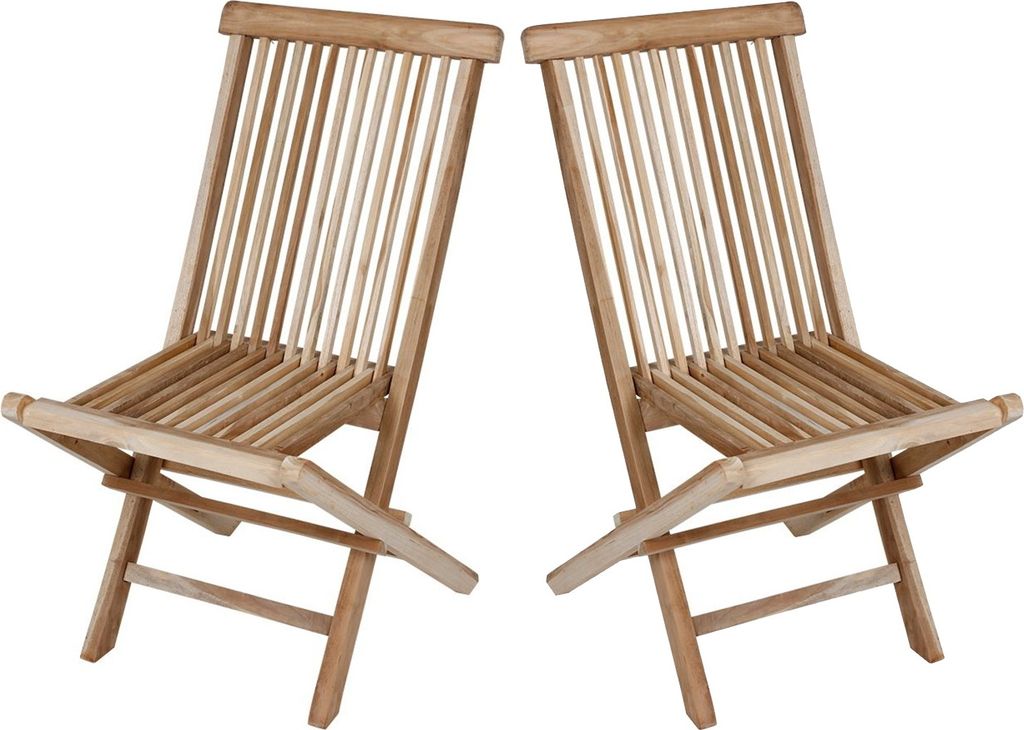 Set di 2 sedie pieghevoli in teak, sedie in legno, set di Immagine del prodotto 