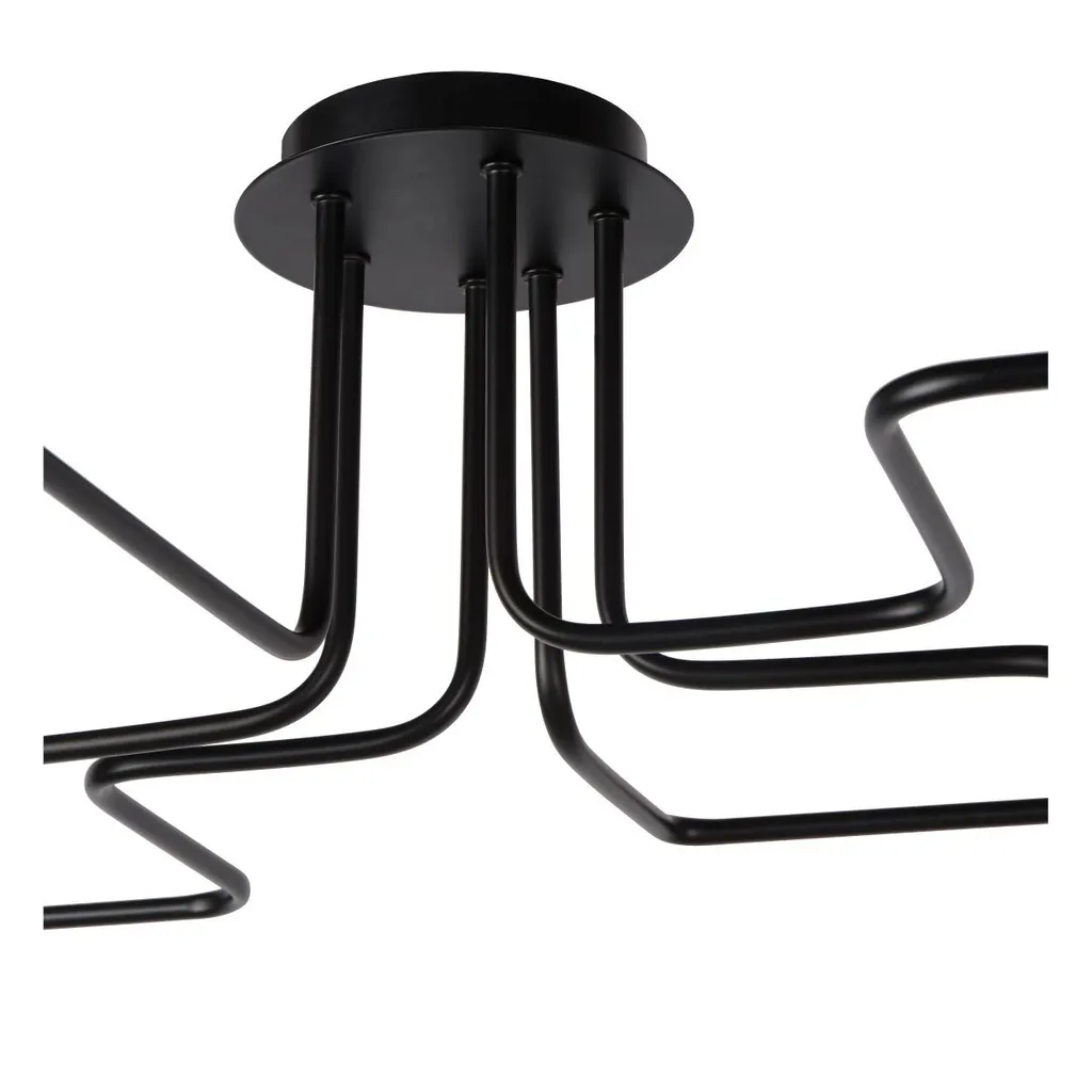Éclairage de Salon Industriel Plafonnier LESTER Noir pour Ampoule E27 - 4