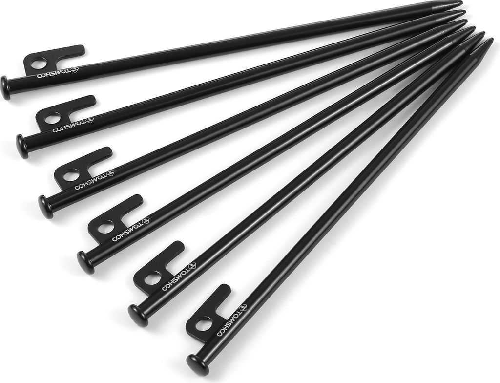 TOMSHOO 8 Zoll / 12 Zoll Zeltheringe 6 STueCKE Hochleistungs-Zeltheringe aus Stahl fuer Outdoor-Camping-ueberdachungsmarkisen