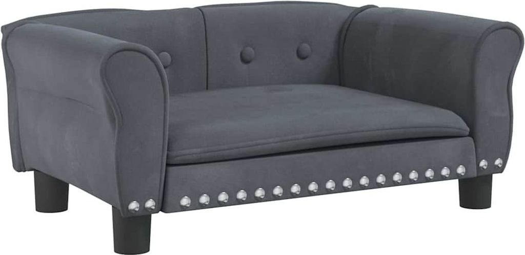vidaXL Hundebett Dunkelgrau 70x45x30 cm Samt Produktbild 