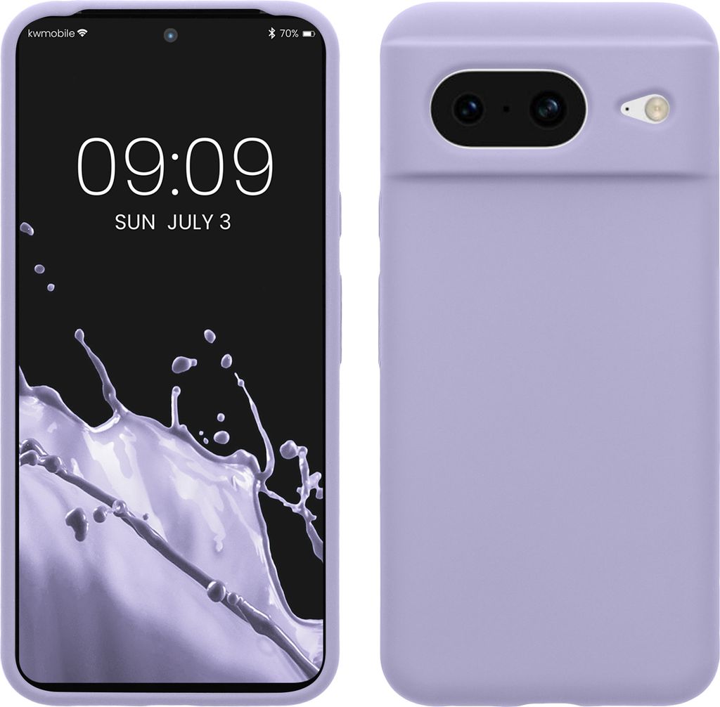 kwmobile Handyhülle für Google Pixel 8 Hülle, für Pixel 8 Case - Hülle Silikon - kabelloses Laden - Lavendel