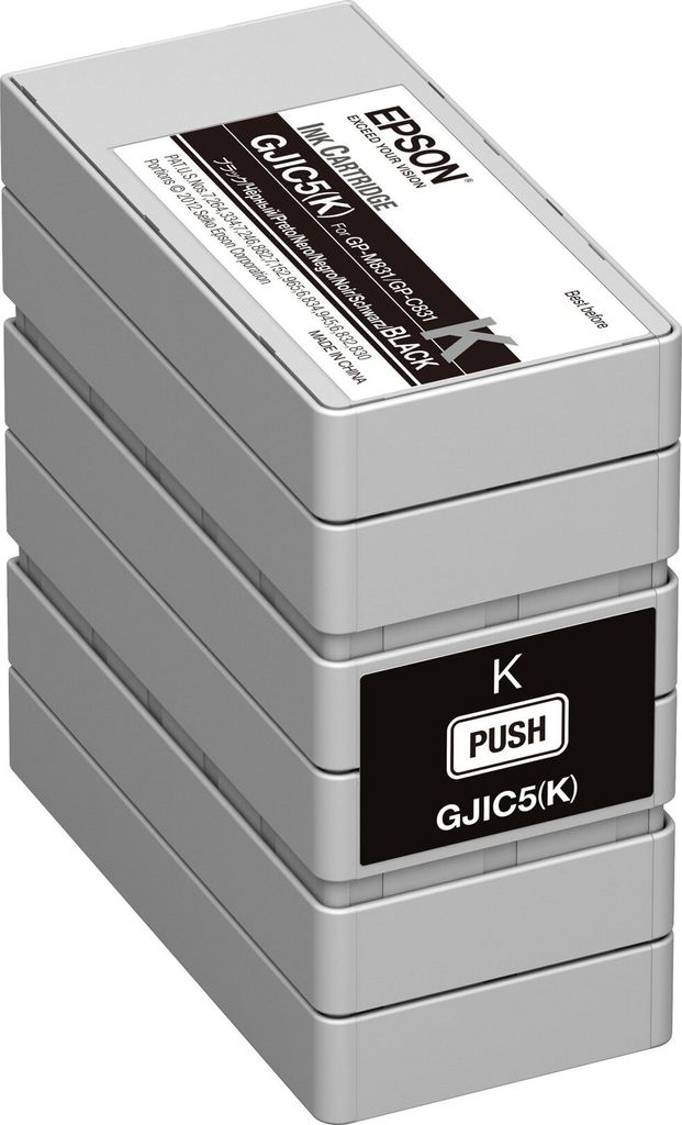 Epson GJIC5(K): Ink cartridge for ColorWorks C831 and GP-M831 (Black), Schwarz, Tinte auf Pigmentbasis, 1 Stück(e)