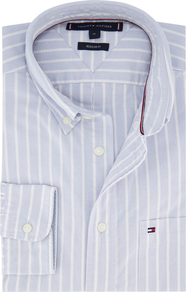 Tommy Hilfiger Regular Fit Hemd hellblau Baumwolle