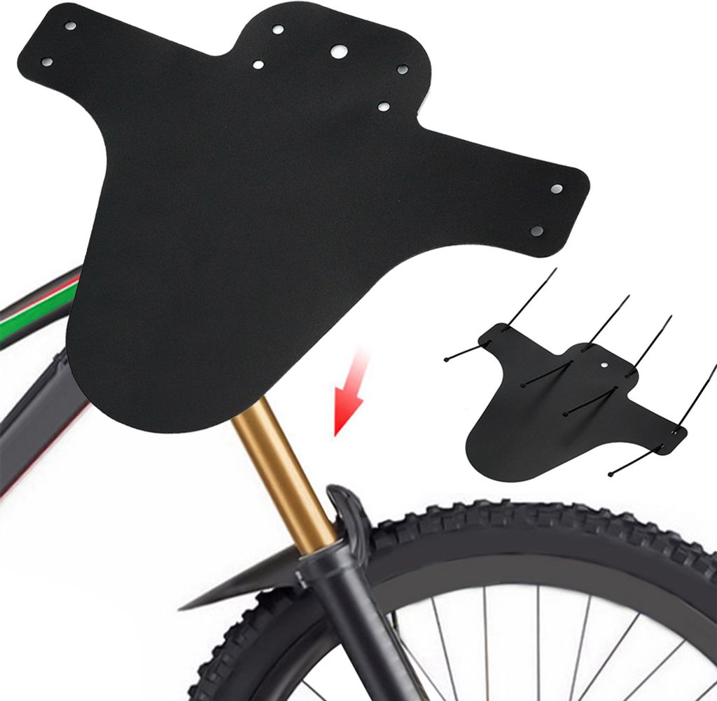 2 Stueck Fahrrad Mountainbike MTB Leichtgewicht vorne hinten Kotfluegel Schutz Kotfluegel Schwarz
