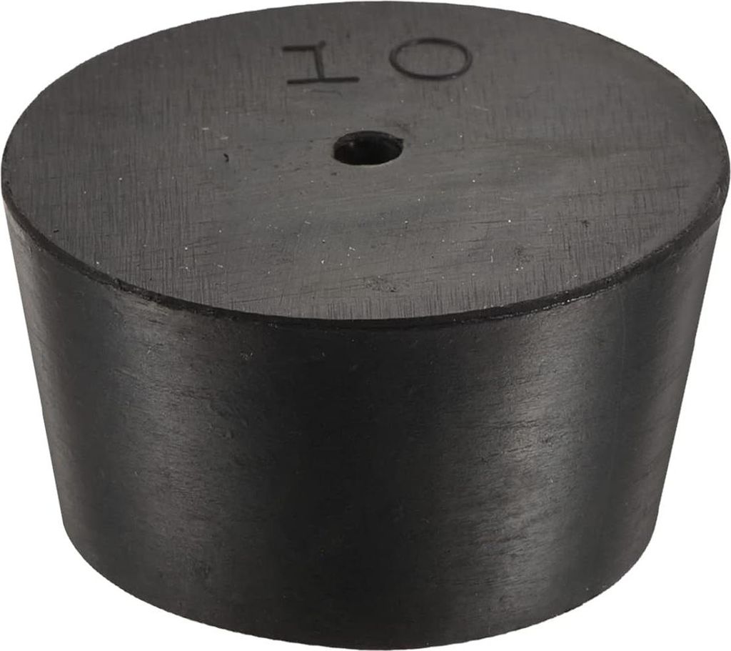 Gummistopfen mit Loch - konische Stopfen - hohe Temperaturbeständigkeit - Schutzstopfen - ideal für die Laborindustrie (schwarz, 42 mm bis 50 mm)