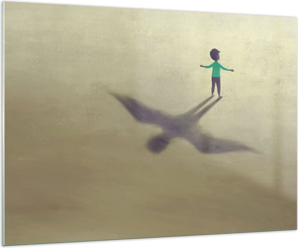 Bilder auf glas - Einteilig - Kind Symbol Vogel - 100x70cm - Glasbilder - Wandbilder - Bilder - zum Aufhängen bereit - Wanddekoration aus Glas - G...