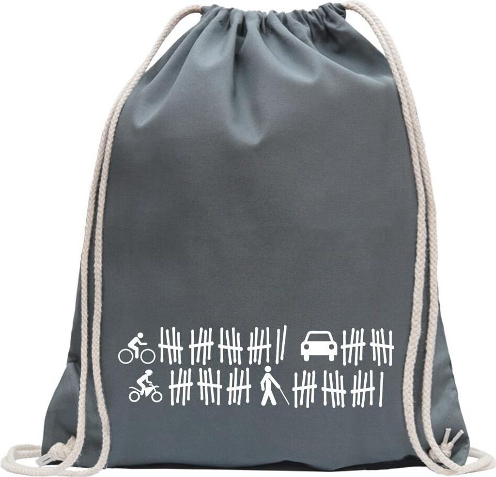 Kiwistar - Turnbeutel - stahlgrau - Opferliste - Fun Rucksack Sport Beutel Gymsack Baumwolle mit Ziehgurt
