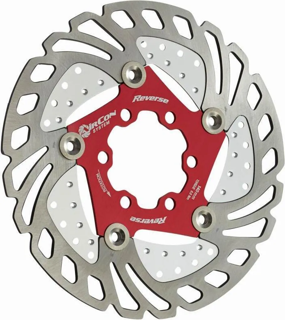 Disque de frein VTT Reverse AirCon 140 mm rouge pour système de 6 trous