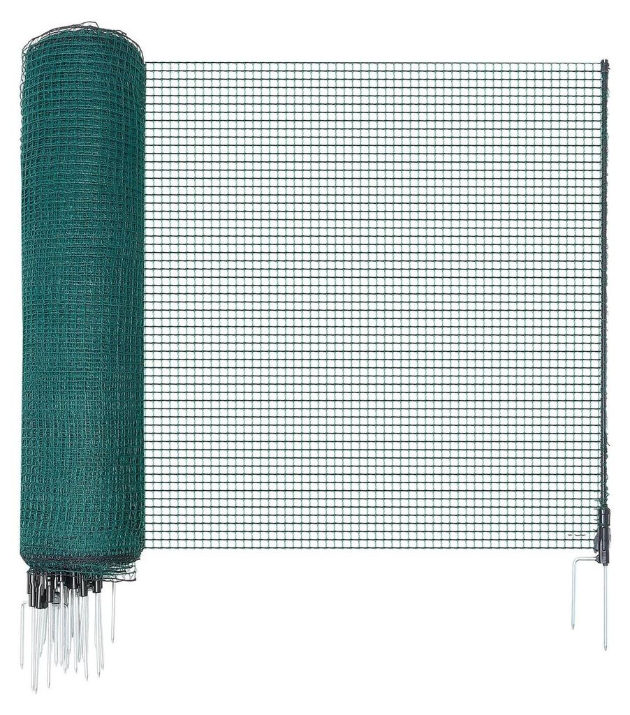 Temporary Fence with Posts, 1.2 x 25m Plastic Mesh Fencing, Garden Safety Fences Netting with Double-Spike Stakes & Guy Ropes, Temporary Fence for ...