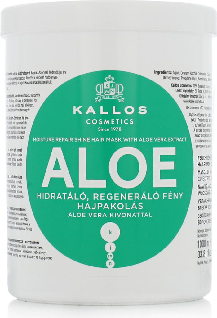Kallos Aloe Vera Moisture Repair Shine Hair Mask 1000 ml