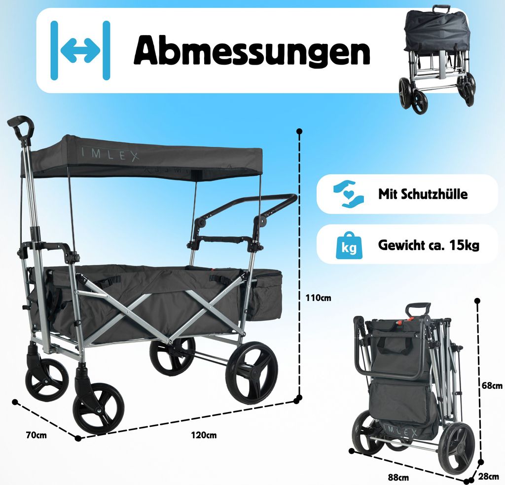 IMLEX Bollerwagen Vorhänge - Seitlicher Sonnenschutz Für Modell 4268