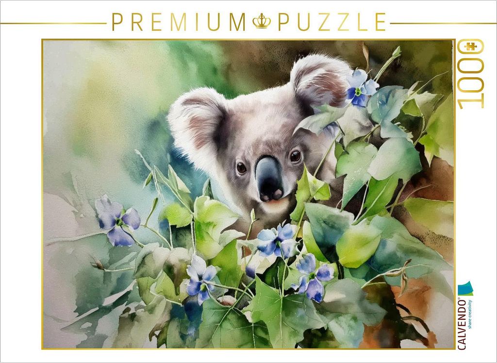 CALVENDO Puzzle Koala im Frühling | 1000 Teile Lege-Größe 64x48cm Foto-Puzzle für glückliche Stunden