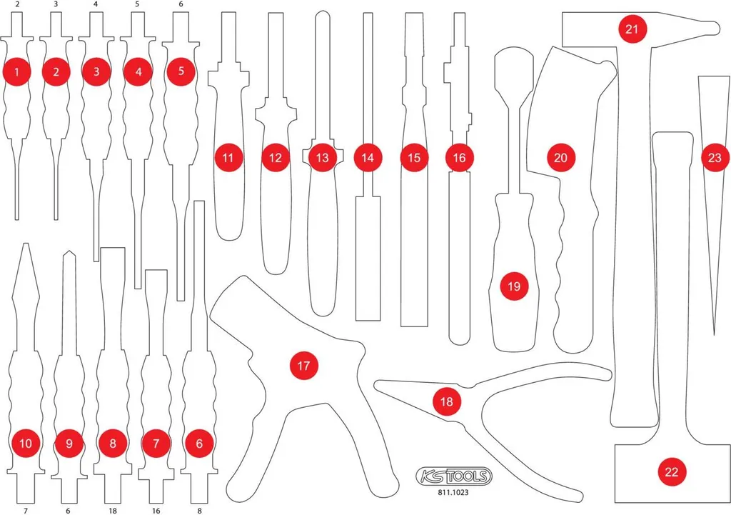 Inserto Vuoto KS TOOLS 811.1023-97 in Schiuma - Ordine Totale in Officina