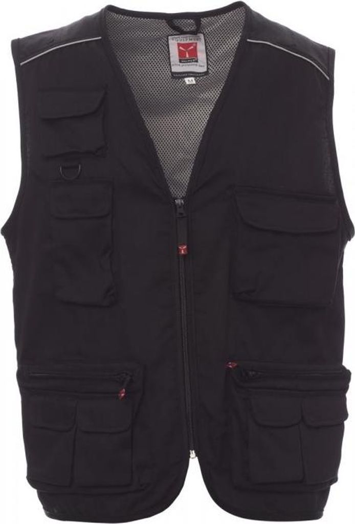 PAYPER Weste POCKET – funktionale Arbeitsweste mit vielen Taschen, robust, leicht, für Handwerk, Logistik, Outdoor schwarz M