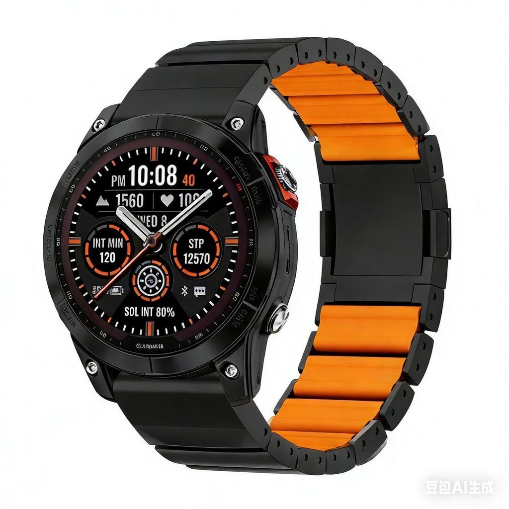 Stravo Magnetisches Titanarmband mit Silikon-Innenschicht – QuickFit 22 mm für Garmin Fenix 5/6/7/8, Epix Gen 2, Instinct ,Forerunner – Schw...