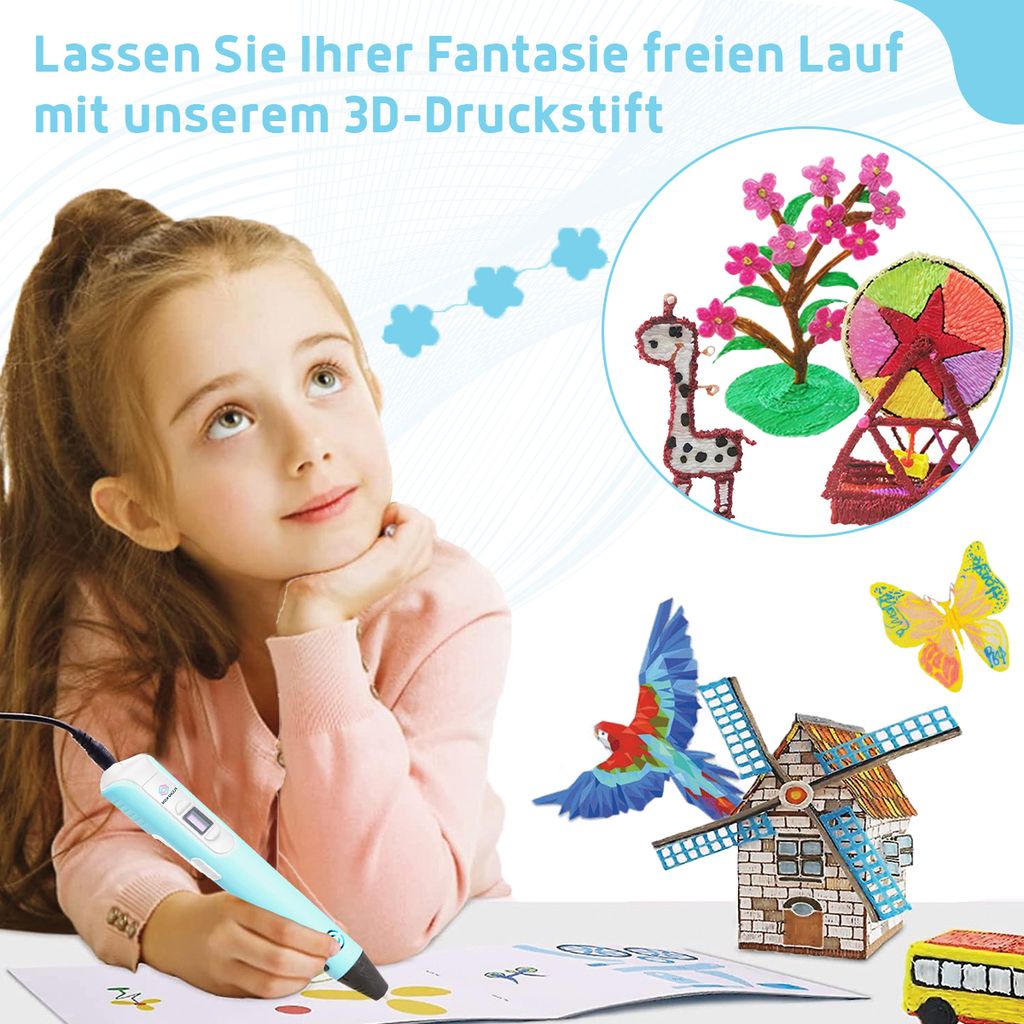 Fleau Kids 3D Stift Starter Pack Blau L - 36m Filament - 12 Produktbild 8