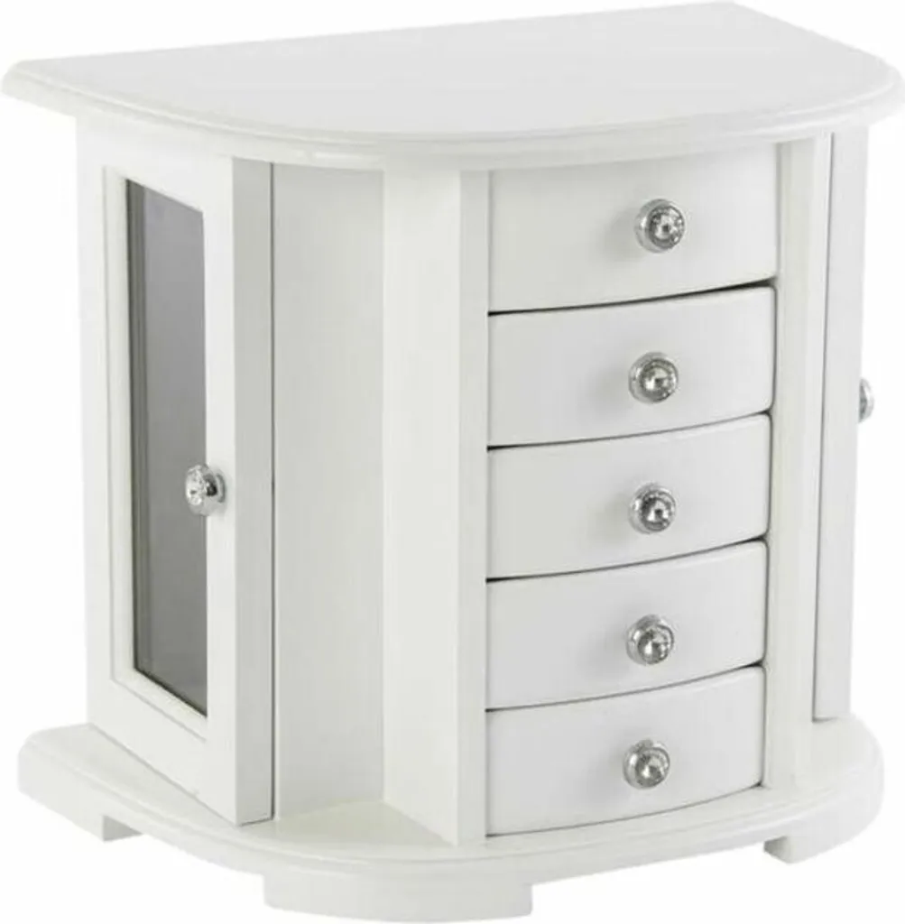 Rangement bijoux pour coiffeuse avec miroir et compartiments velours