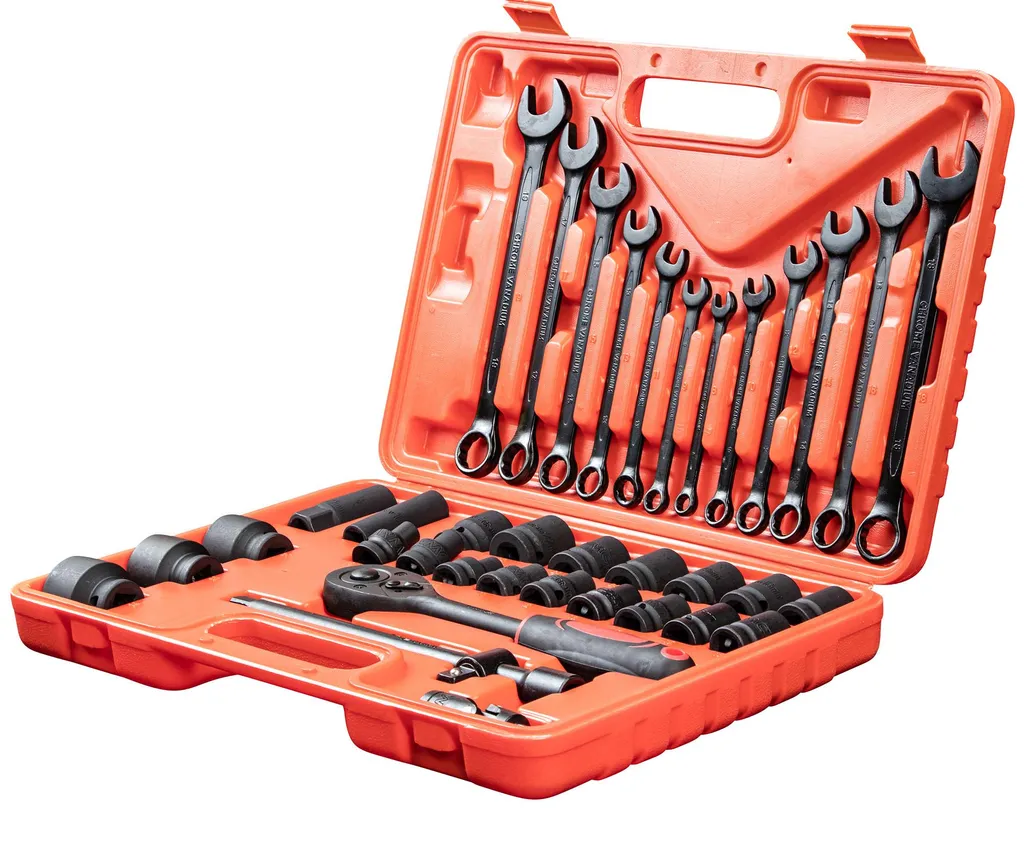 Boîte à Outils Complète avec Jeu de Clés Mixtes et Douilles pour la Maison