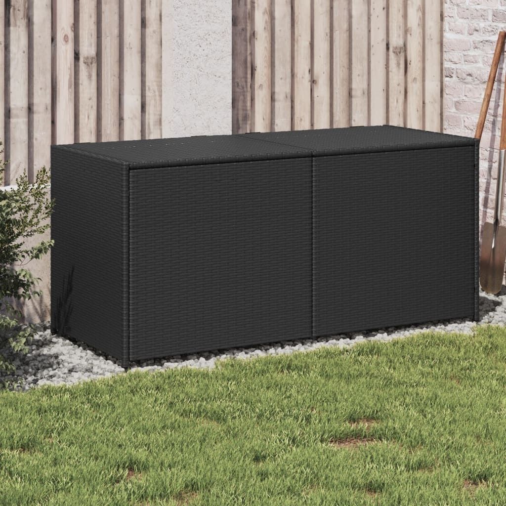 Gartentruhe Schwarz 283L Poly Rattan - Gartenboxen 365312
