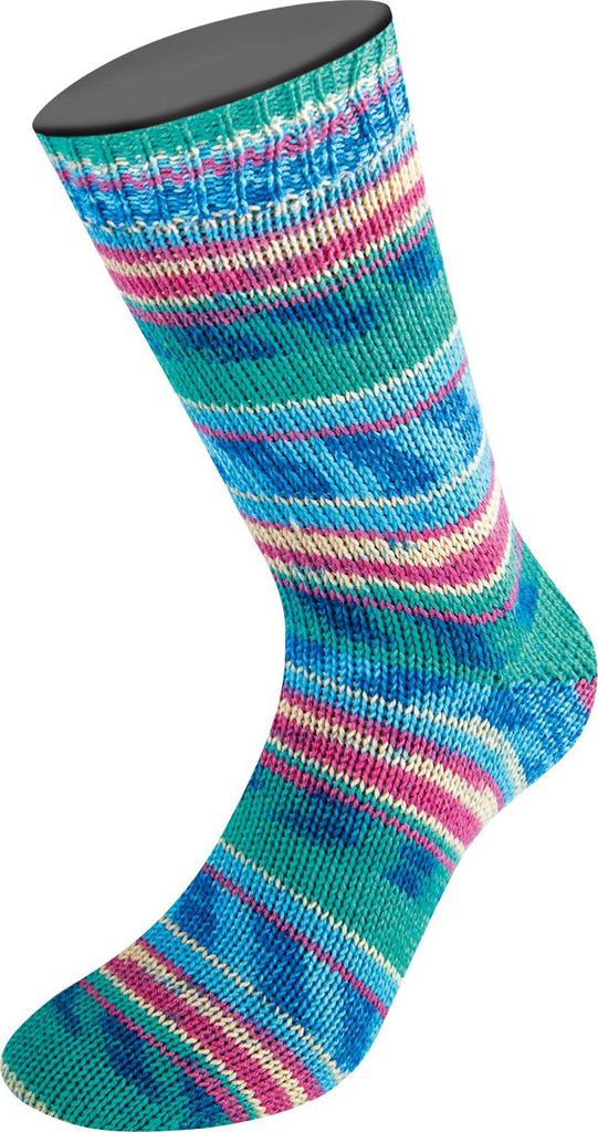 Lana Grossa - Meilenweit 100g Seta Sumatra 3222 seegrün marine natur fuchsia himmelblau blau