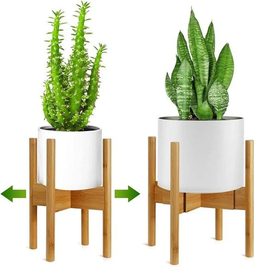 Support à plantes robuste en bambou naturel - Largeur ajustable 30cm