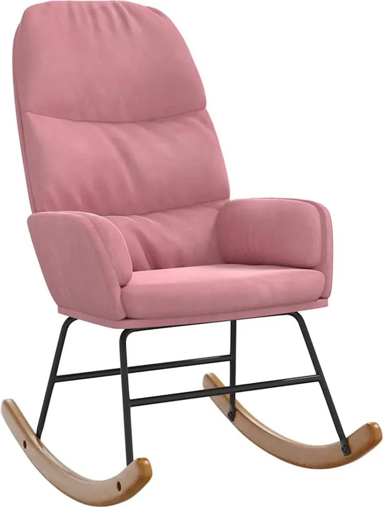Sedia a Dondolo Allattamento Velluto Rosa vidaXL - Dolcezza e Comfort