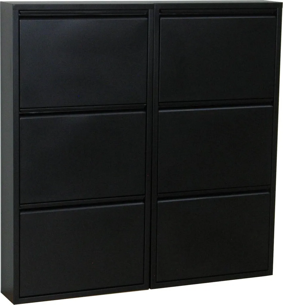 Scarpiera Professionale Pisa 6 Ante Metallo - Arredo B&B Nero