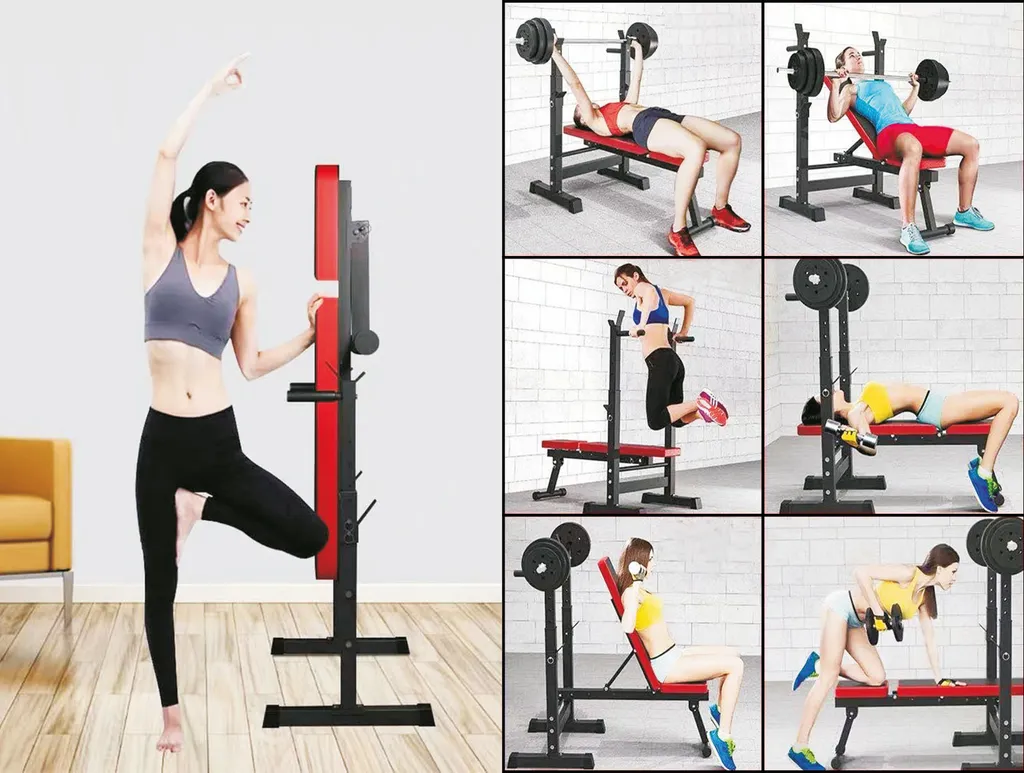 Banc de musculation robuste 230kg pliable avec support haltères 2en1