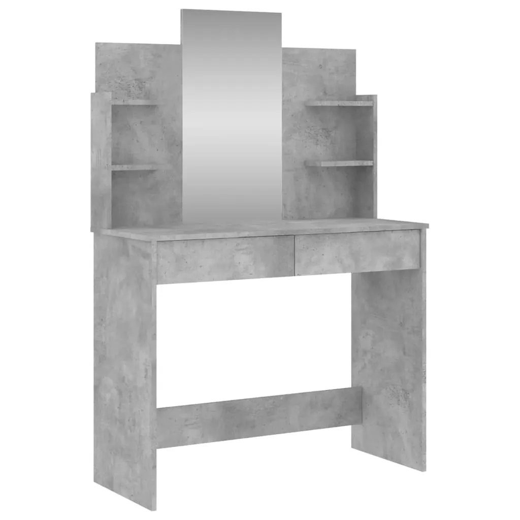 SYFAX™ Toeletta con Specchio Grigio Cemento 96x39x142 cm