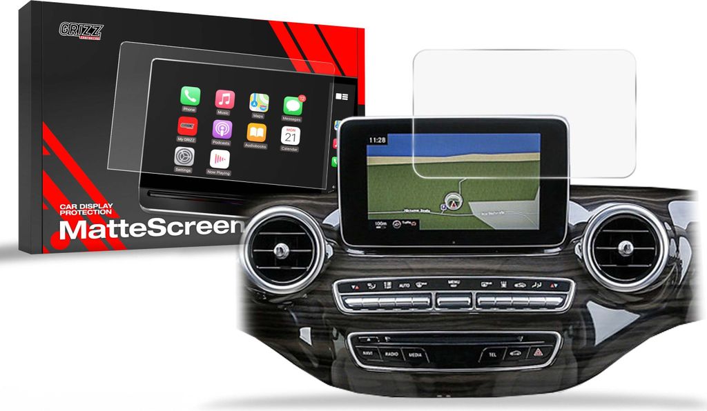 Matte Autodisplayfolie für Mercedes Klasse V 8,4" (2014-2019), Grizz Protector