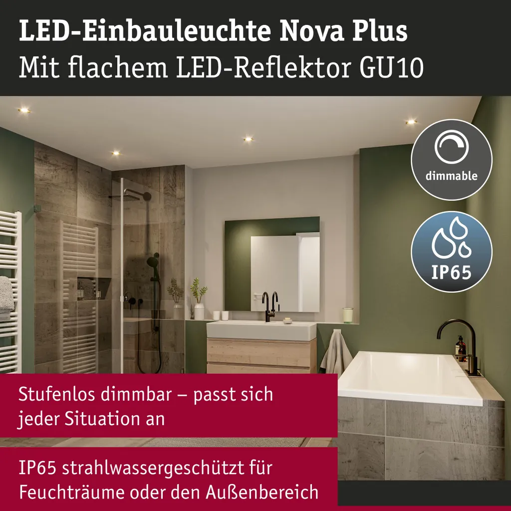 Spot LED Paulmann Nova Plus dimmable et orientable avec protection IP65