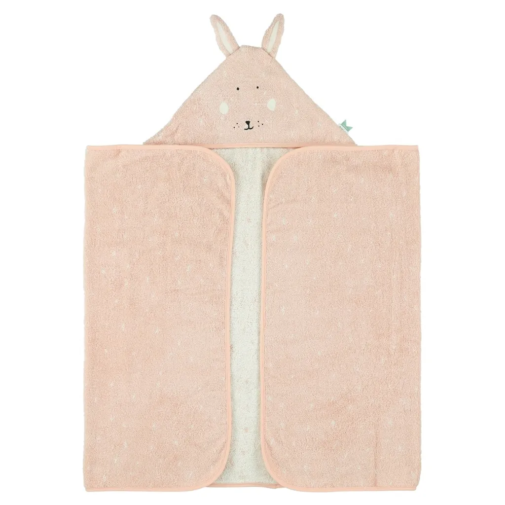 Serviette de bain bio Trixie 70x130cm Mrs. Rabbit rose ultra douce