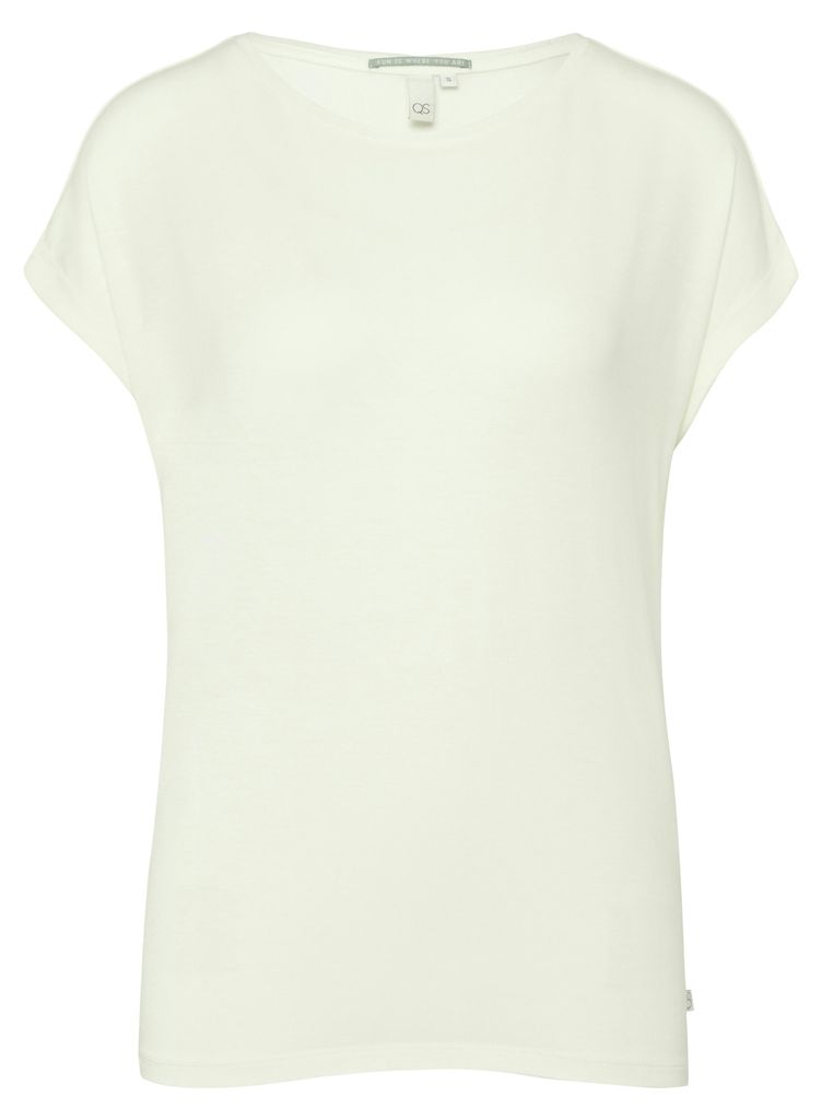 s.Oliver Damen T-Shirt Loose Fit mit Fledermausärmeln und fixiertem Umschlag