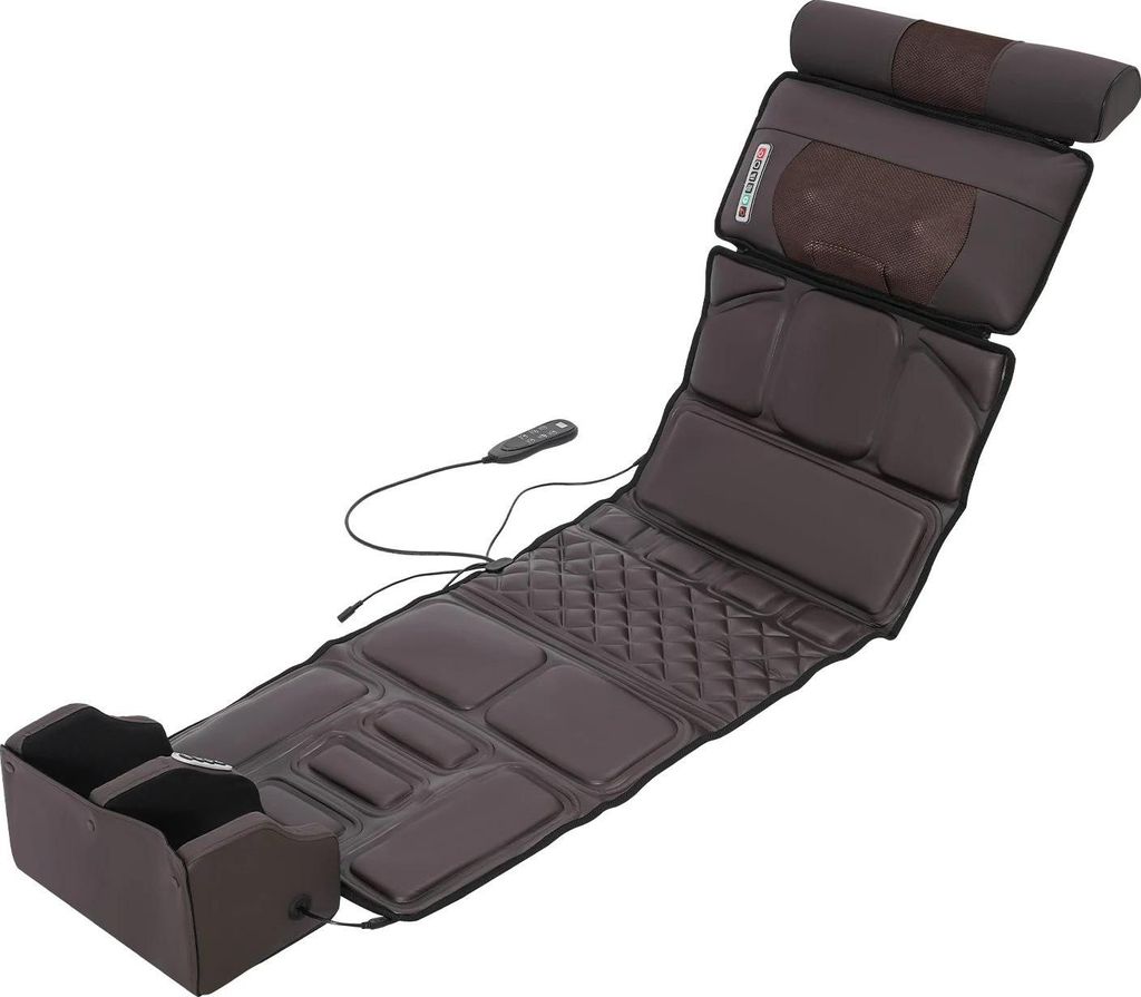Ganzkörper-Massagekissen - Massageauflage - Wärme - 20 Massageköpfe - 16 Rollen - 9 Programme & 9 Intensitäten - 30 Min Timer - EU-Stecker - Gr...