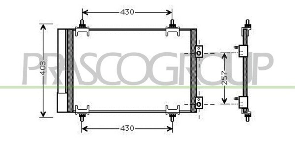 PRASCO CI424C002 Kondensator Klimaanlage Klimakondensator passend für PEUGEOT 308 SW I (4E, 4H) +Trockner