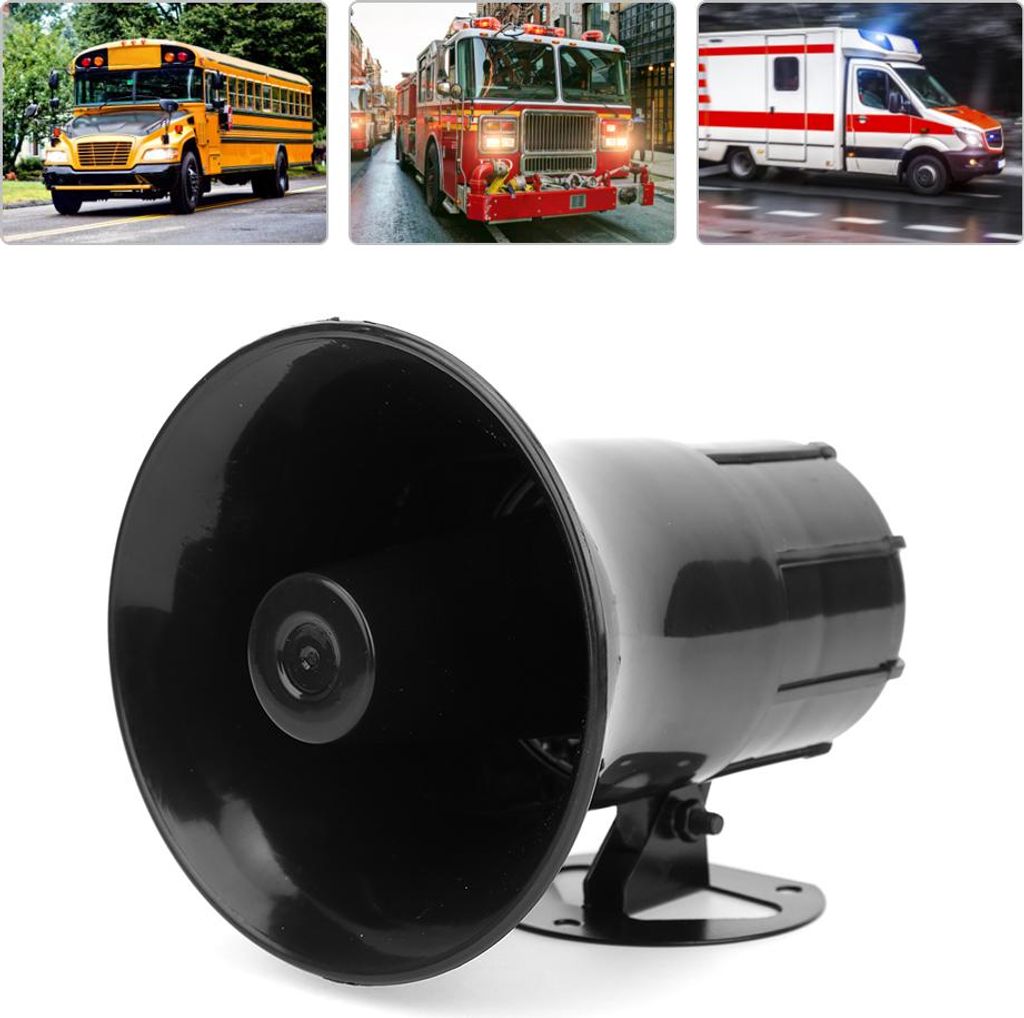 Universal Auto Alarm Hupe Warnung Sirene 3-Ton Sound Auto Megaphon Lautsprecher 115dB 50W