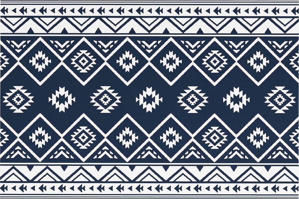 Moderner Outdoorteppich Schwarz Weiß 182x274 cm wetterbeständig für Terrasse