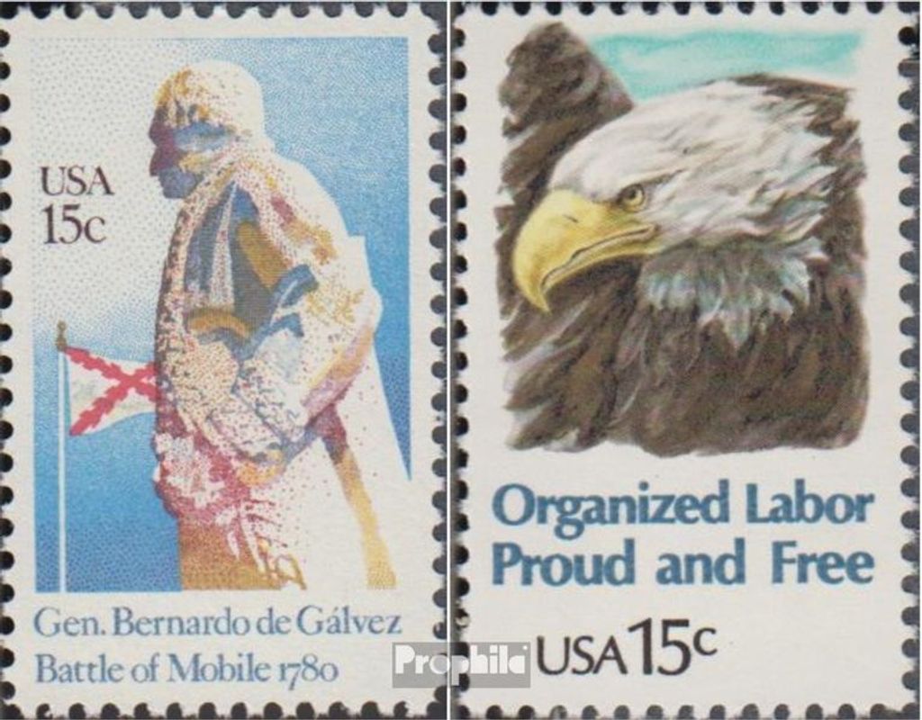 Briefmarken USA 1980 Mi 1433,1438 (kompl.Ausg.) postfrisch Schlacht von Mobile-Alabama