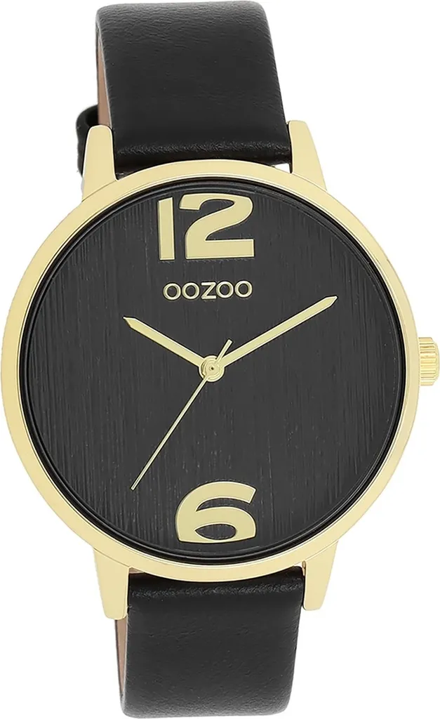 Oozoo orologio da donna in pelle orologio analogico al quarzo bracciale nero Timepieces D2UOC11239