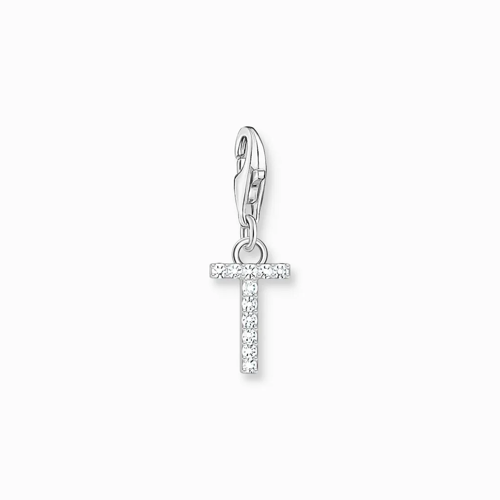 Regalo Donna: Charm Thomas Sabo Lettera T Argento 925 e Pietre