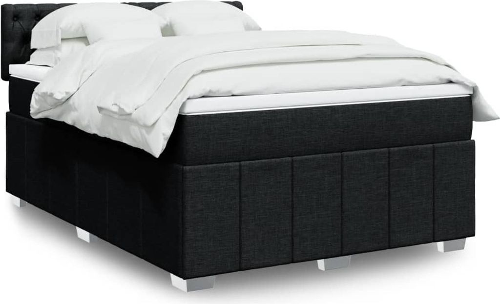 Maison Exclusive - Boxspringbett mit Matratze Schwarz 140x190 cm Stoff