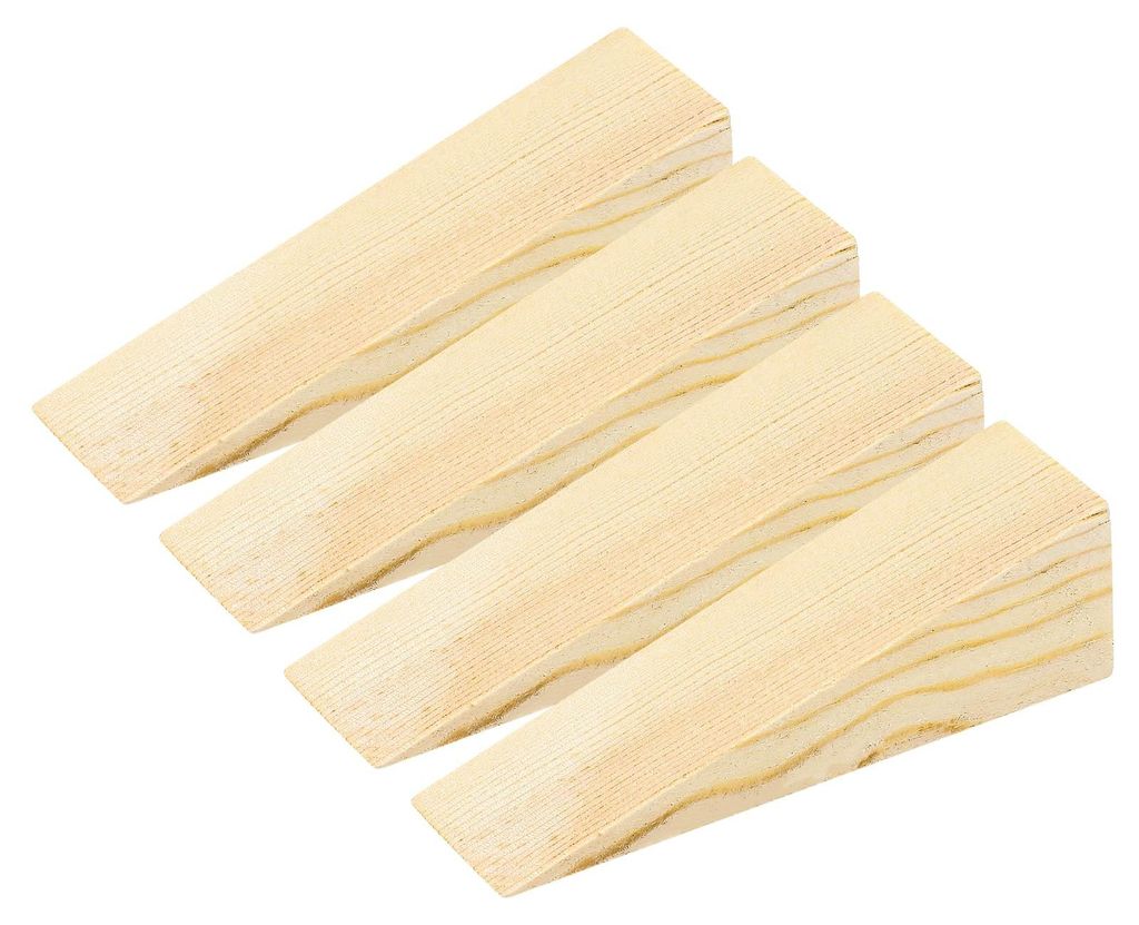 4 Türkeile aus Holz für alle Oberflächen – Stabile Türstopper für Böden und Möbel, rutschfest – Tragbare Sicherheitskeile für Zuhause u...