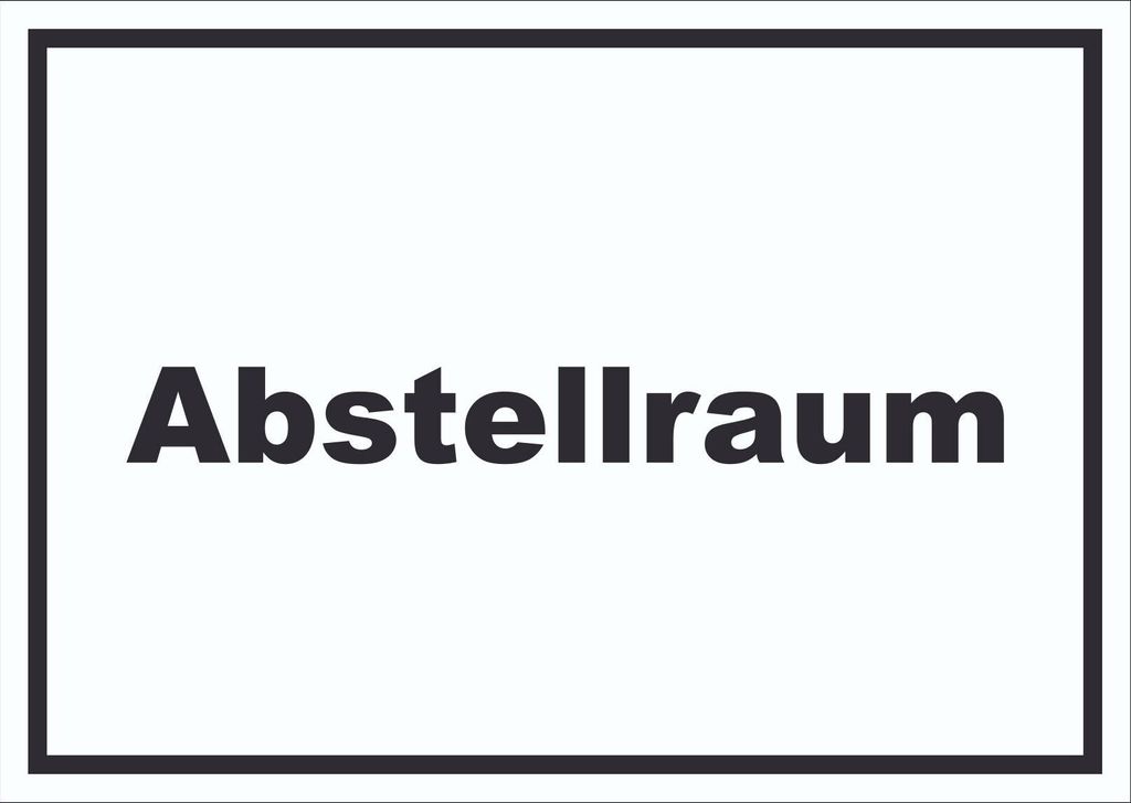 Abstellraum Schild mit Text Lager waagerecht A4 Rückseite selbstklebend